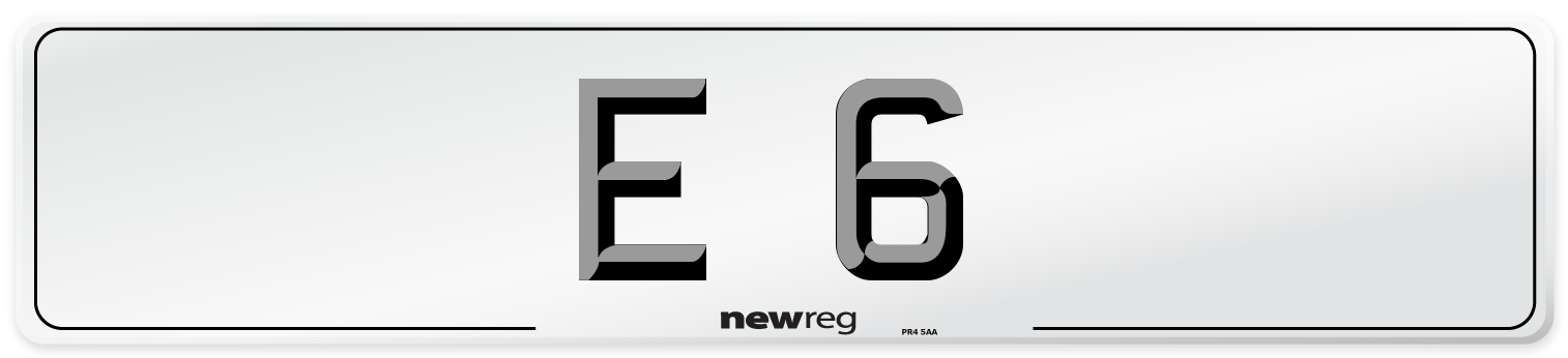 E 6 Number Plate from New Reg